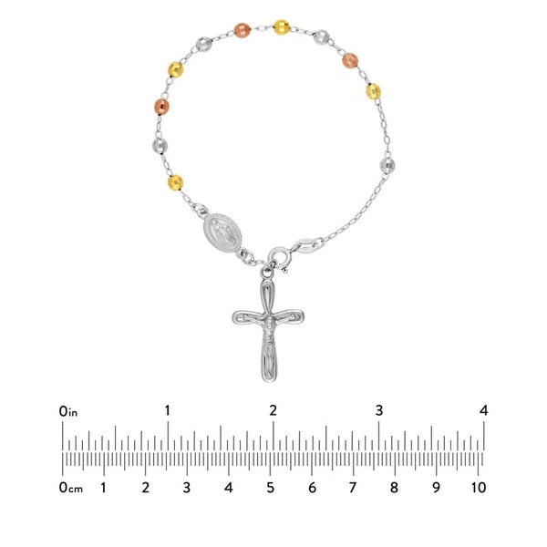 Tri-Colored Rosary with Virgin Mary Bracelet