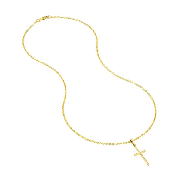 Polished Cross Pendant with Rounded Edges