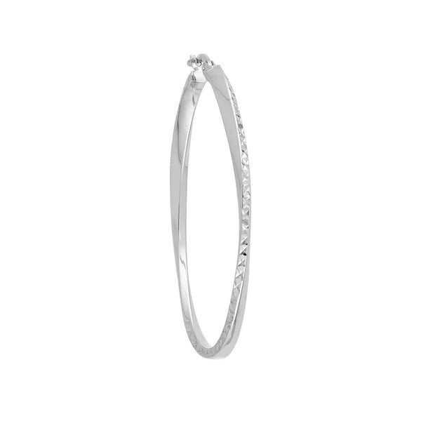 Oval D/C Twist Hoop Earrings