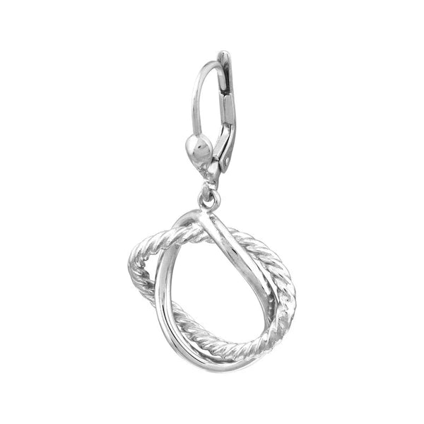 Plated Sterling Silver Intwined Oval Drop Earrings