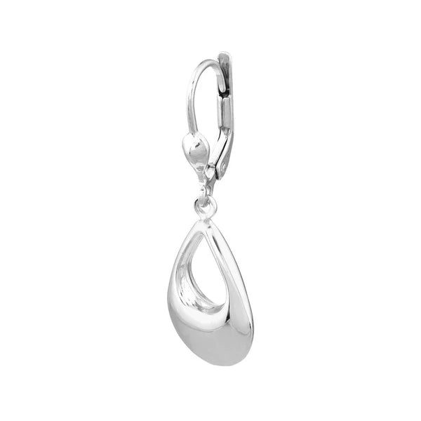 Plated Sterling Silver Open Teardrop Dangle Earrings