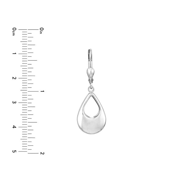 Plated Sterling Silver Open Teardrop Dangle Earrings
