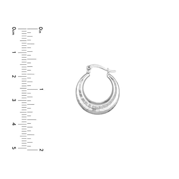 Sterling Silver Graduated Rhodium Hoop Earrings