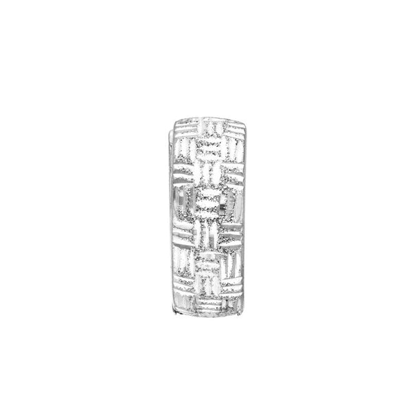 Sterling Silver Basketweave Pattern Hoop Earrings