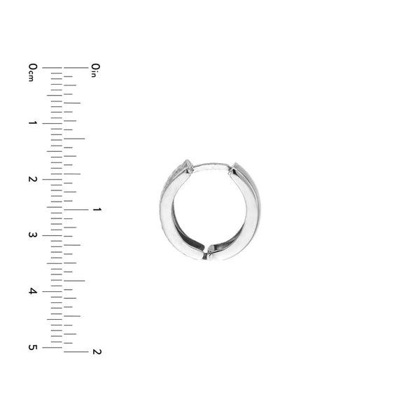 Sterling Silver Edged Diamond Cut Hoops