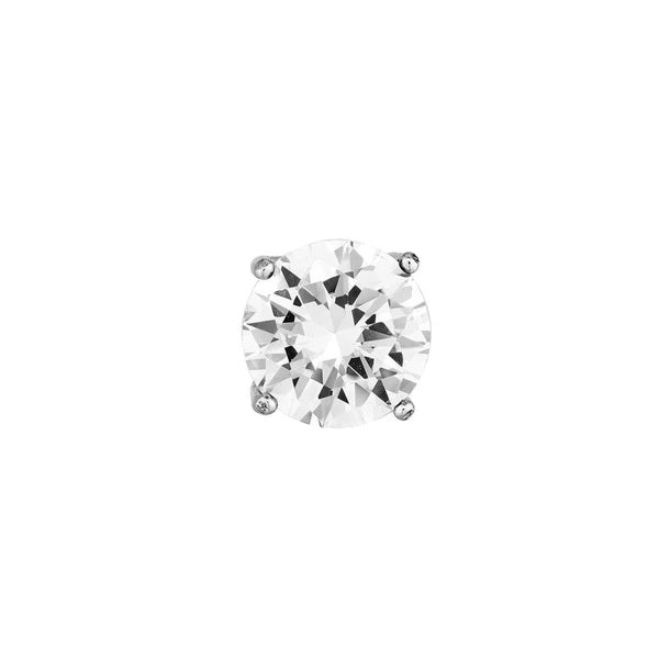 Sterling Silver 8mm Round CZ Stud Earrings on Post Back