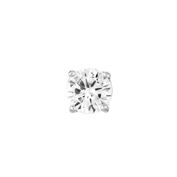 Sterling Silver 6mm Round CZ Stud Earrings on Post Back