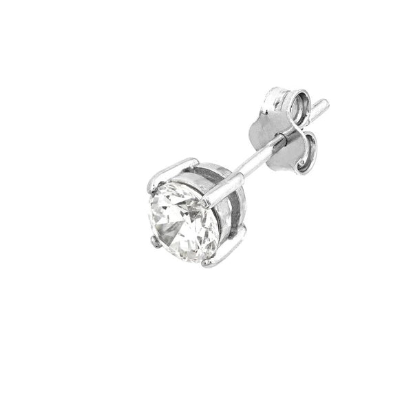 Sterling Silver 5mm Round CZ Stud Earrings on Post Back