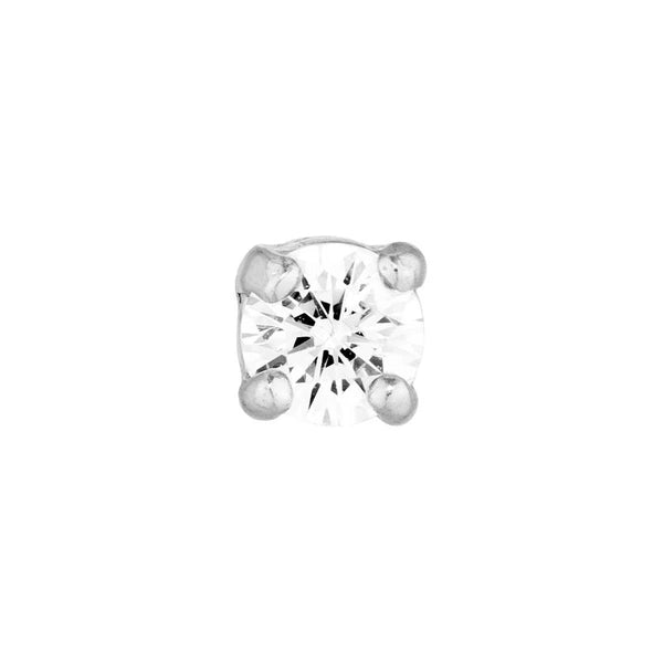 Sterling Silver 3mm Round CZ Stud Earrings on Post Back
