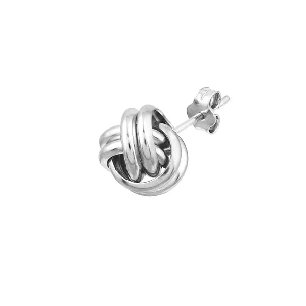 Sterling Silver Large Love Knot Stud Earrings on Post Back