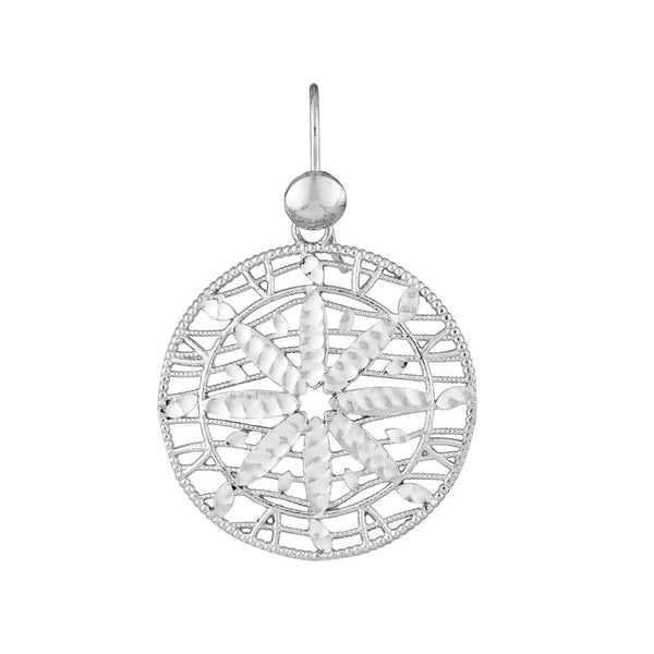 Plated Sterling Silver Floral Filigree Drop Earrings