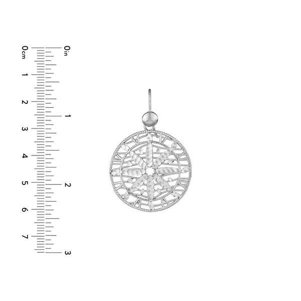 Plated Sterling Silver Floral Filigree Drop Earrings