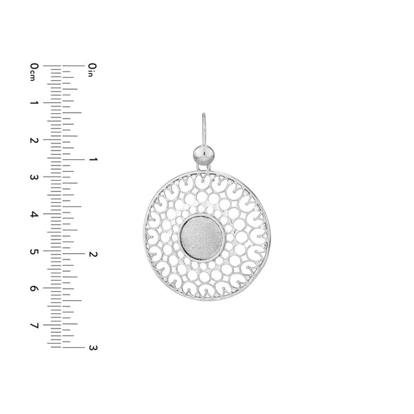 Sterling Silver Circle Pattern Drop Earrings