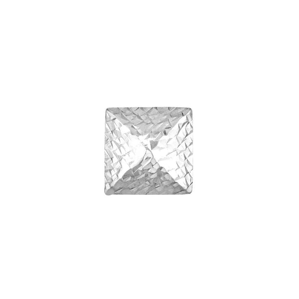 Sterling Silver Diamond-Cut Pyramid Stud Earrings