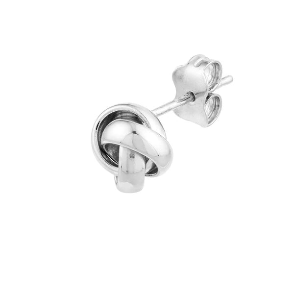 Sterling Silver Open 3 Loop Love Knot Post Earrings