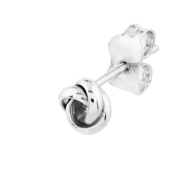 Sterling Silver Closed 3 Loop Love Knot Post Ear