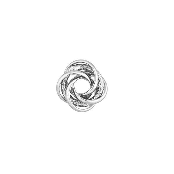 Sterling Silver Polished/Textured Love Knot Stud Earrings