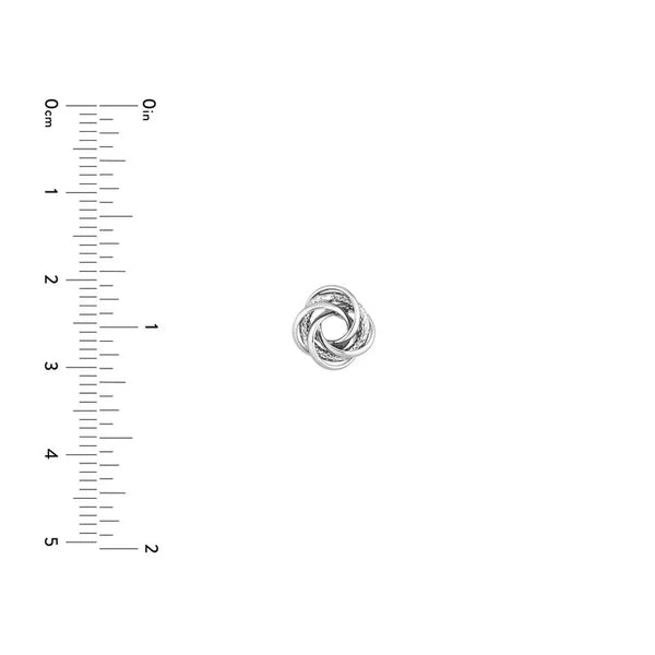 Sterling Silver Polished/Textured Love Knot Stud Earrings