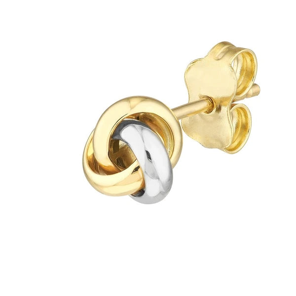 Two-tone 3 Loop Love Knot Earrings