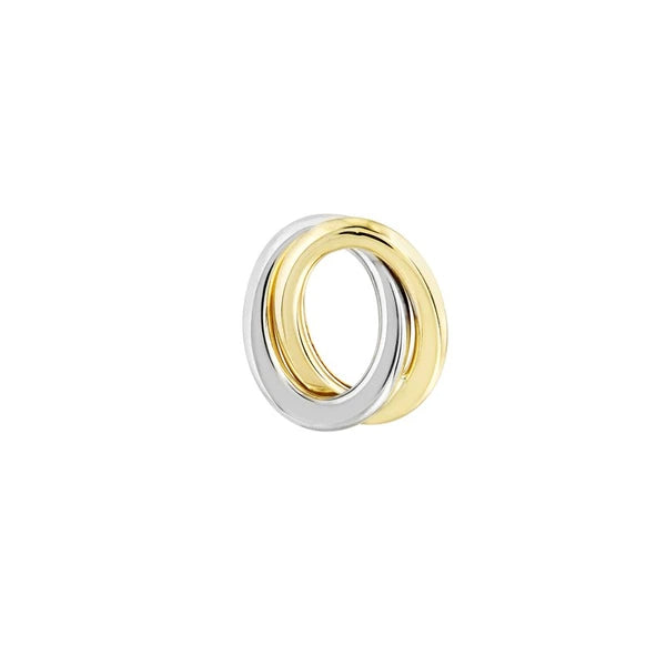 Two-tone Open Love Knot Stud Earrings on Post Back
