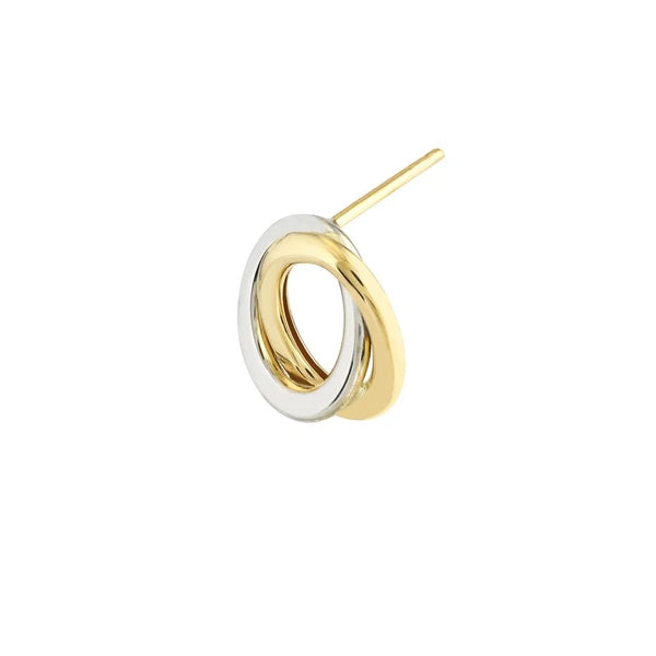 Two-tone Open Love Knot Stud Earrings on Post Back