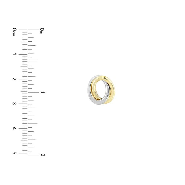 Two-tone Open Love Knot Stud Earrings on Post Back