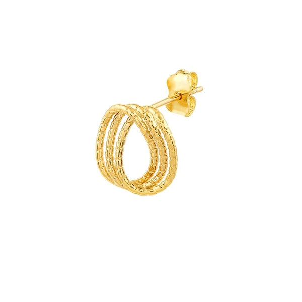 Triple Curved Circle Stud Earrings