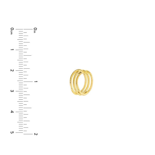 Triple Curved Circle Stud Earrings