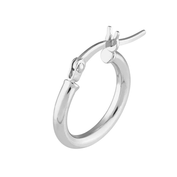 Sterling Silver 2mm x 15mm Polished Hoop Earrings