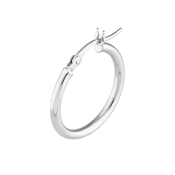 Sterling Silver 2mm x 20mm Polished Hoop Earrings