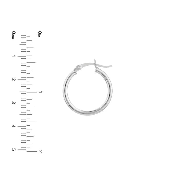 Sterling Silver 2mm x 20mm Polished Hoop Earrings
