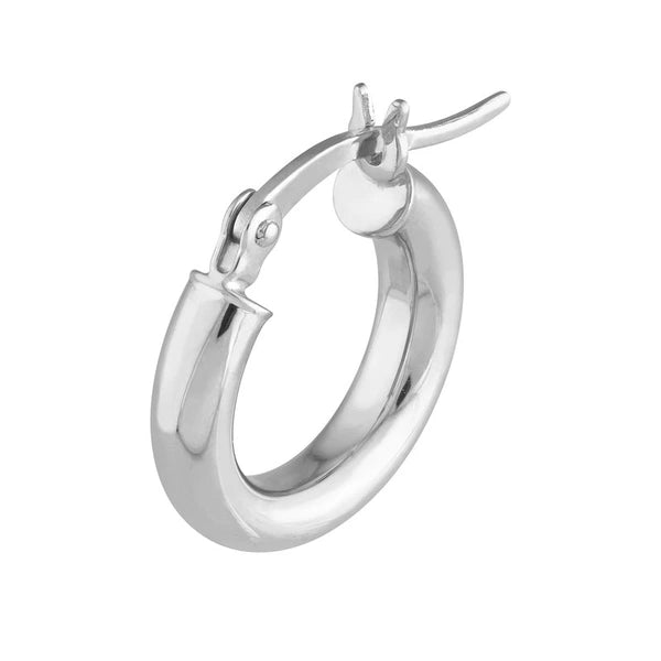 Sterling Silver 3mm x 15mm Polished Hoop Earrings