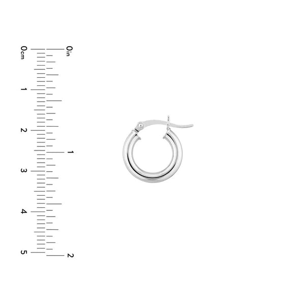 Sterling Silver 3mm x 15mm Polished Hoop Earrings