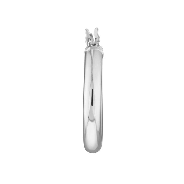 Sterling Silver 3mm x 20mm Polished Hoop Earrings
