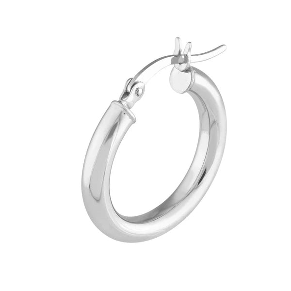 Sterling Silver 3mm x 20mm Polished Hoop Earrings