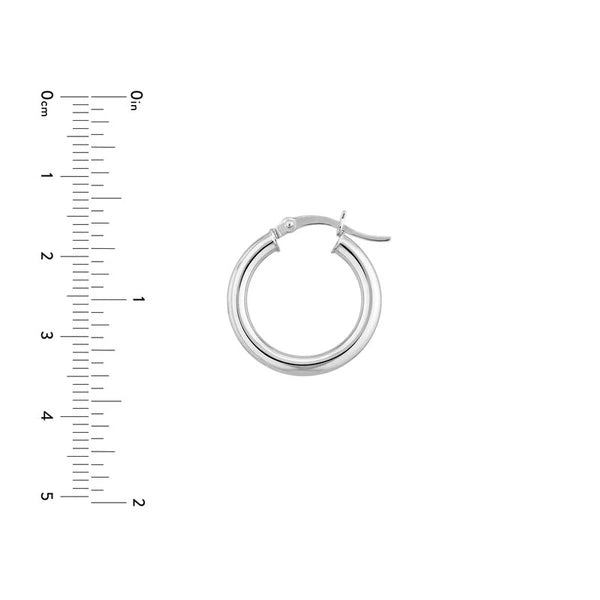 Sterling Silver 3mm x 20mm Polished Hoop Earrings