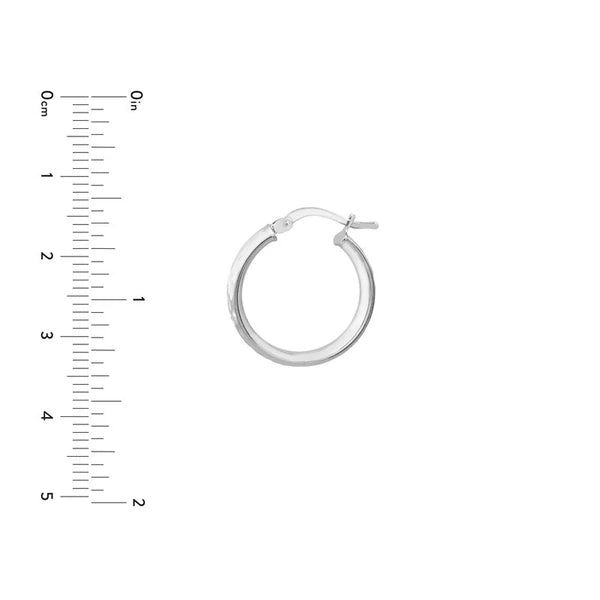 Plated Sterling Silver Diamond-Cut Hoop Earrings