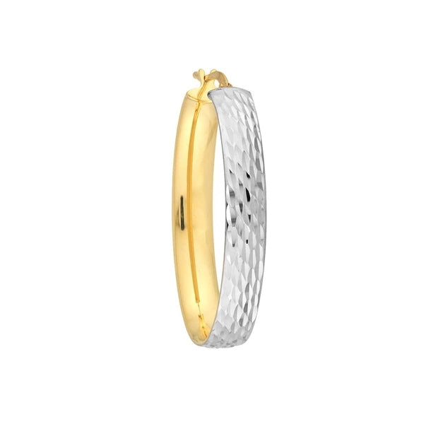 Plated Sterling Silver Diamond-Cut Oval Hoops