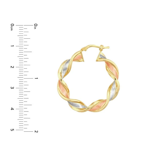 Plated Sterling Silver Twisted Hoop Earrings