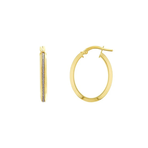 Oval Sparkle Hoop Earrings