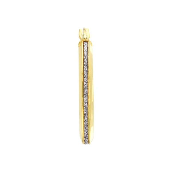 Oval Sparkle Hoop Earrings