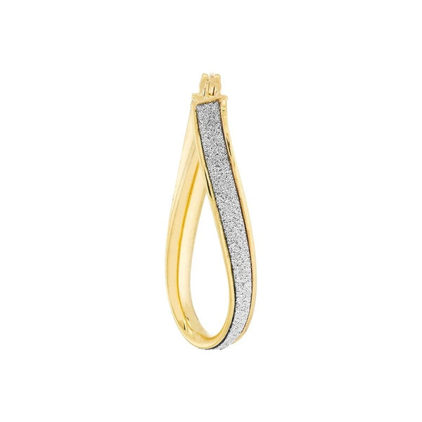 Twisted Oval Sparkle Hoop Earrings