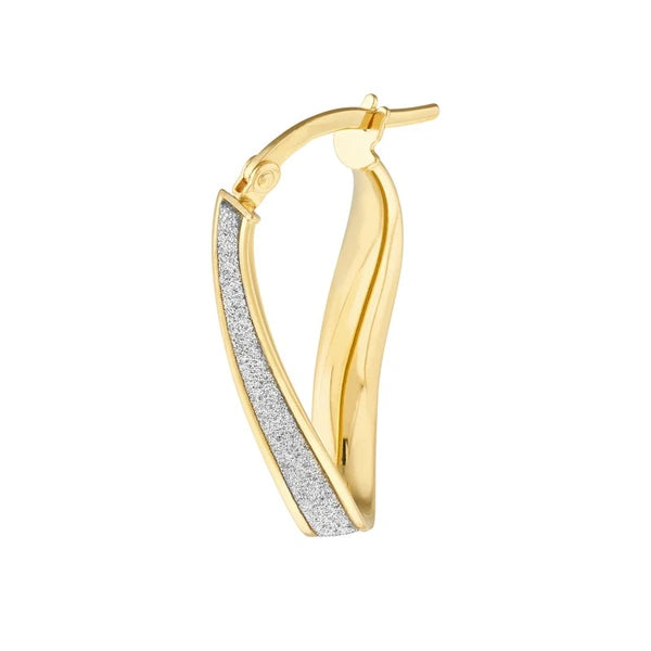 Twisted Oval Sparkle Hoop Earrings
