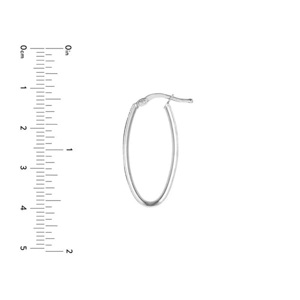 Plated Sterling Silver Sparkle Oval Hoops