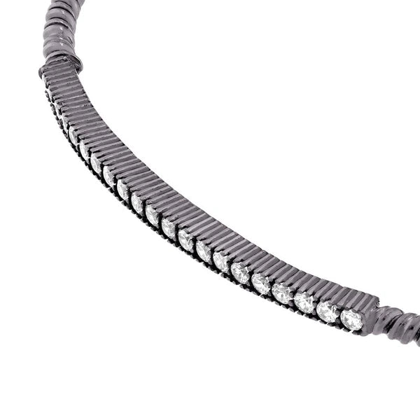 Sterling Silver CZ Bar Bracelet