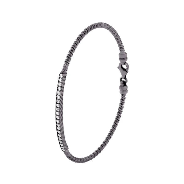 Sterling Silver CZ Bar Bracelet