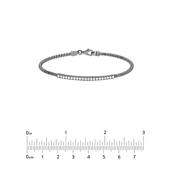 Sterling Silver CZ Bar Bracelet