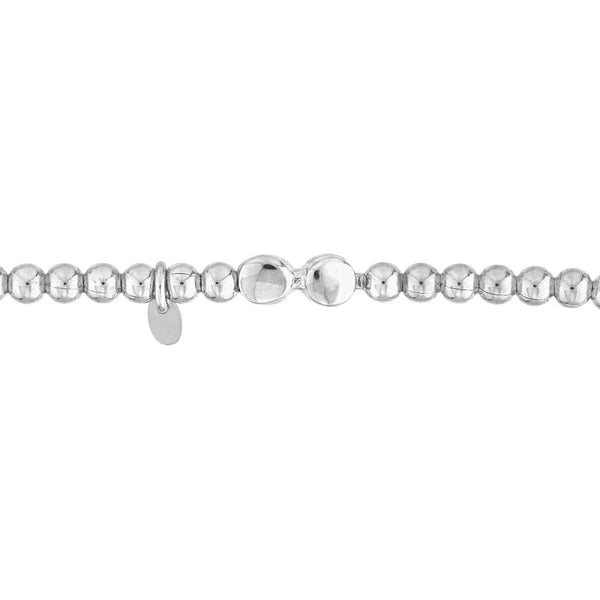Sterling Silver Polished Bead Stretch Bracelet