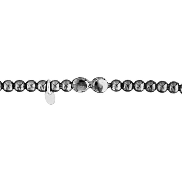 Sterling Silver Polished Bead Stretch Bracelet