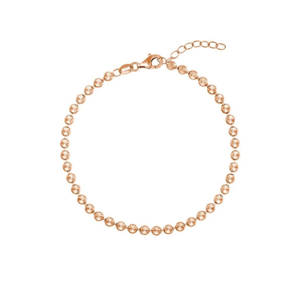 SS 3.5mm D/C Bead Adjustable Bracelet